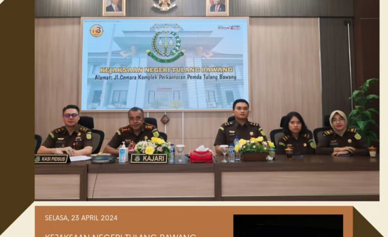 Kejaksaan Negeri Tulang Bawang Mengikuti Video Conference (Vicon) Kegiatan Monitoring, Evaluasi dan Supervisisecara Daring Bidang Pidsus