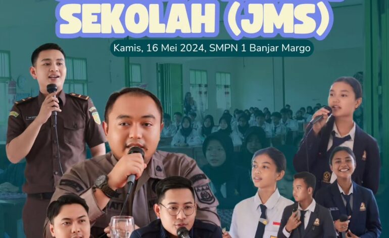  Kejaksaan Negeri Tulang Bawang melakukan Penyuluhan Hukum dalam Program Jaksa Masuk Sekolah (JMS) di SMPN 1 Banjar Margo dengan tema “Bahaya Narkotika dan Bullying”