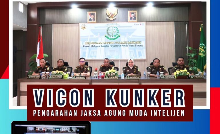  Kejaksaan Negeri Tulang Bawang mengikuti Video Conference (Vicon) Kunker Pengarahan Jaksa Agung Muda Intelijen Kejaksaan Republik Indonesia