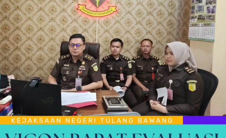  Kejaksaan Negeri Tulang Bawang Mengikuti Kegiatan Video Conference ( Vicon ) Rapat Evaluasi Kinerja dan Penyerapan Anggaran Pidsus Tahun 2024