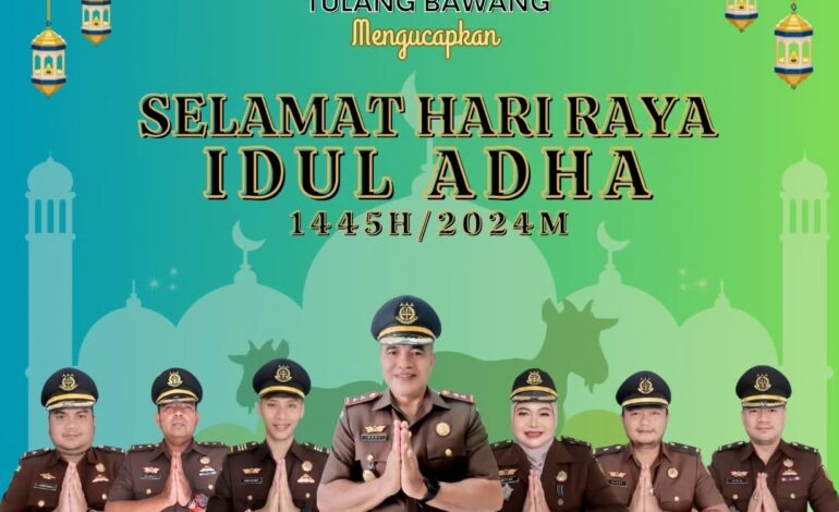  Kepala Kejaksaan Negeri Tulang Bawang Beserta Seluruh Jajaran Kejaksaan Negeri Tulang Bawang Mengucapkan “ Selamat Hari Raya Idul Adha 1445 H / 2024 ”Minal Aidzin Walfaidzin Mohon Maaf lahir dan Batin 🙏

@kejaksaan.ri @kejatilampung