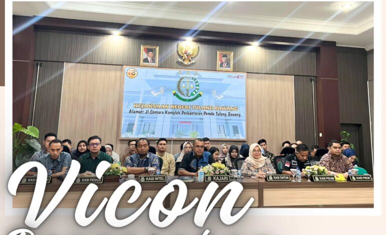  Kejaksaan Negeri Tulang Bawang Mengikuti Video Conference (vicon) Pengarahan Jaksa Agung Muda Intelijen dalam Rangka Menindaklanjuti Keputusan Presiden Nomor 21 Tahun 2024 Tentang Satuan Tugas Pemberantasan Perjudian Daring