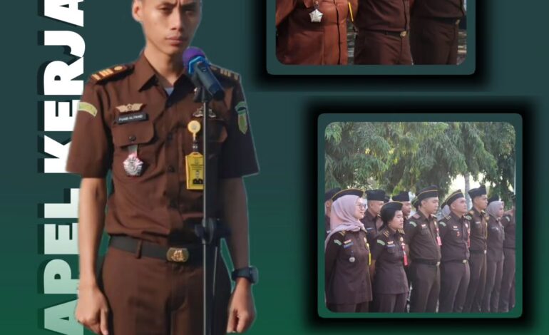  Kejaksaan Negeri Tulang Bawang melaksanakan Apel Kerja Senin pagi disertai Pembacaan Core Value Dan Employer Branding ASN