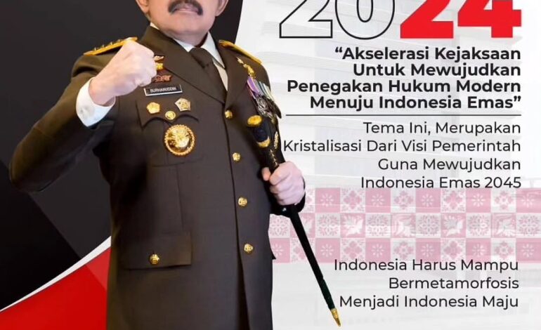  Kejaksaan Republik Indonesia memaparkan capaian Kinerja selaama Tahun 2024 dalam Peringatan Hari Bhakti Adhyaksa ke – 64 Tahun