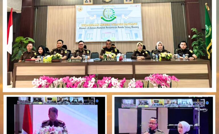  Kejaksaan Negeri Tulang Bawang mengikuti Video Conference ( VICON ) pelaksanaan kegiatan Focus Group Discussion (FGD) Bidang Tindak Pidana Khusus Tahun 2024 dengan tema “Konstruksi Pemidanaan Tindak Pidana Yang Merugikan Perekonomian Negara”
