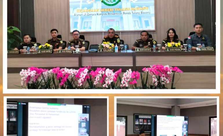  Kejaksaan Negeri Tulang Bawang mengikuti Video Conference ( VICON ) Focus Group Discussion (FGD) dengan tema “Optimalisasi Peran Kejaksaan sebagai Central Authority dalam Sistem Peradilan Pidana Terpadu”