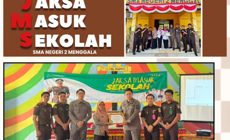  Kejaksaan Negeri Tulang Bawang melakukan Penyuluhan Hukum dalam Program Jaksa Masuk Sekolah (JMS) di SMA N 2 Menggala dengan tema “Bahaya Narkotika dan Bullying”