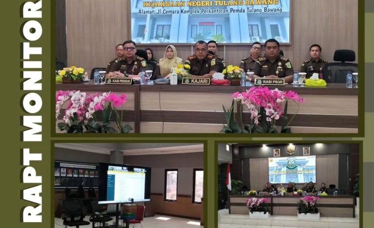  Kejaksaan Negeri Tulang Bawang mengikuti Video Conference (Vicon) Rapat Monitoring Penyelesaian Piutang Uang Pengganti pada Kejaksaan Tinggi se-Indonesia