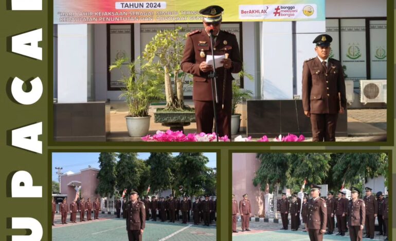  Kejaksaan Negeri Tulang Bawang melaksanakan Upacara Memperingati Hari Lahir Kejaksaan Ke-79 dengan tema“Hari Lahir Kejaksaan Sebagai Simbol Terwujudnya Kedaulatan Penuntutan dan Advocaat Generaal”