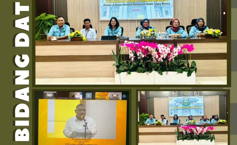  Kejaksaan Negeri Tulang Bawang Mengikuti Video Conference (vicon) In House Training (IHT) Bidang Datun Konsep dan Strategi untuk Memenangkan Sengketa Kontrak dalam Arbitrase Internasional