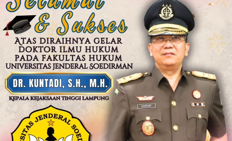  Kepala Kejaksaan Negeri Tulang Bawang Bapak Dennie Sagita, S.H., M.H Beserta Seluruh Pegawai Kejaksaan Negeri Tulang Bawang mengucapkan Selamat & Sukses Atas diraihnya Gelar Doktor Ilmu Hukum Pada Fakultas Hukum Universitas Jenderal Soedirman Bapak Dr. Kuntadi, S.H., M.H selaku Kepala Kejaksaan Tinggi Lampung. 

@kejaksaan.ri @kejatilampung