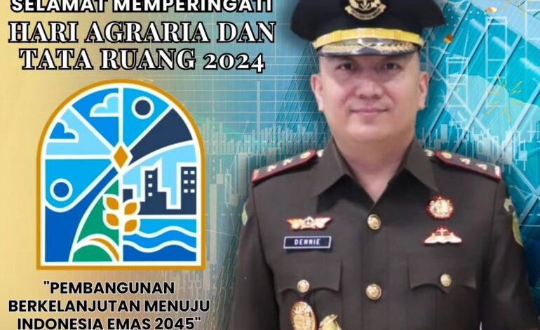  Kepala Kejaksaan Negeri Tulang Bawang Dennie Sagita, S.H., M.H beserta Seluruh Jajaran Mengucapkan Selamat Memperingati “HARI AGRARIA DAN TATA RUANG 2024”Pembangunan Berkelanjutan Menuju Indonesia Emas 2045.

@kejaksaan.ri @kejatilampung