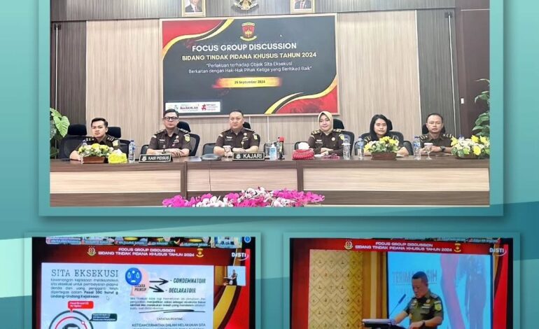  Kejaksaan Negeri Tulang Bawang mengikuti Video Conference (Vicon) Focus Group Discussion (FGD) Bidang Tindak Pidana Khusus Tahun 2024 dengan tema “Perlakuan terhadap Objek Sita Eksekusi yang berkaitan dengan Hak-Hak Pihak Ketiga yang Beritikad Baik