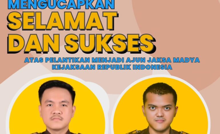  Kepala Kejaksaan Negeri Tulang Bawang Dennie Sagita, S.H., M.H Beserta Seluruh Jajaran Mengucapkan “ Selamat dan Sukses Atas Pelantikan nya Menjadi Ajun Jaksa Madya Kejaksaan Republik Indonesia ”Sdr. Saptori Bintang Alam, S.H. dan Sdr. Rizky Arlana, S.H.