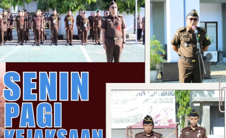  Kejaksaan Negeri Tulang Bawang melaksanakan Apel Kerja Senin pagi disertai Pembacaan Core Value Dan Employer Branding ASN