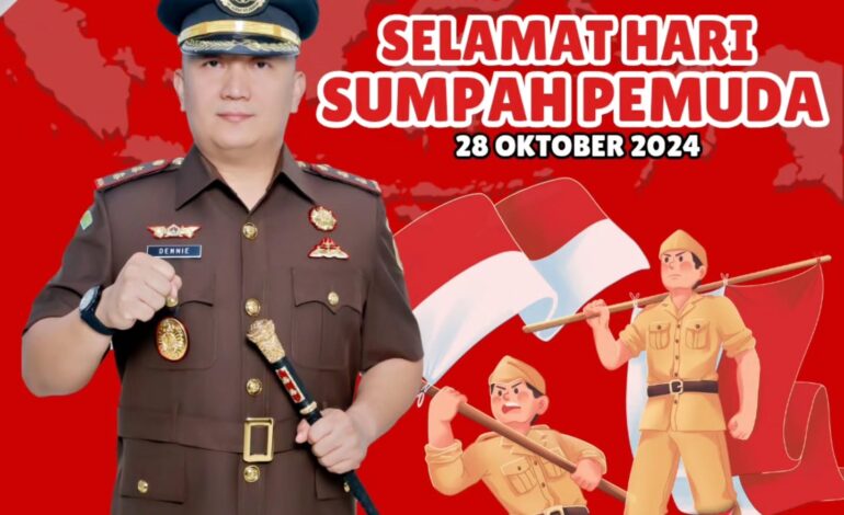  Kepala Kejaksaan Negeri Tulang Bawang, Dennie Sagita, S.H., M.H. beserta Seluruh Jajaran Kejaksaan Negeri Tulang Bawang mengucapkan “Selamat Hari Sumpah Pemuda”28 Oktober 2024 ~ 96 Tahun Sumpah Pemuda Maju Bersama Indonesia Raya. 

@kejaksaan.ri
@kejatilampung