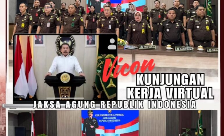  Kejaksaan Negeri Tulang Bawang mengikuti Video Conference (Vicon) Kunjungan Kerja Virtual Jaksa Agung Republik Indonesia