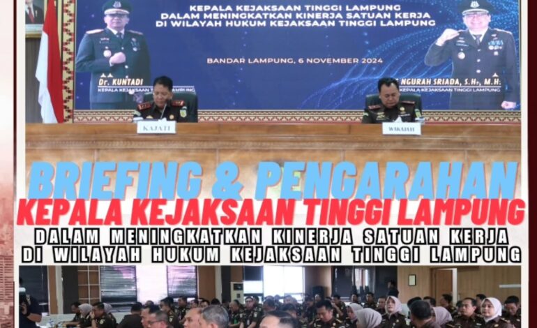  Kejaksaan Negeri Tulang Bawang mengikuti Kegiatan Briefing & Pengarahan Kepala Kejaksaan Tinggi Lampung pada Seluruh Jajaran Kejaksaan Se-Wilayah Hukum Lampung