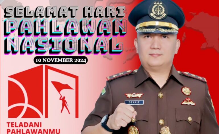  Kepala Kejaksaan Negeri Tulang Bawang, Dennie Sagita, S.H., M.H. beserta Seluruh Jajaran Kejaksaan Negeri Tulang Bawang mengucapkan “Selamat Hari Pahlawan Nasional”10 November 2024 ~ Teladani Pahlawanmu Cintai Negerimu.

@kejaksaan.ri @kejatilampung