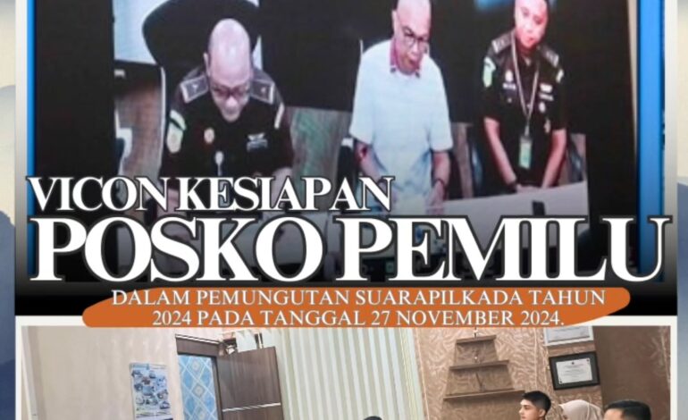  Kejaksaan Negeri Tulang Bawang mengikuti Vicon Kesiapan Posko Pemilu dalam pemungutan SuaraPilkada tahun 2024 pada Tanggal 27 November 2024