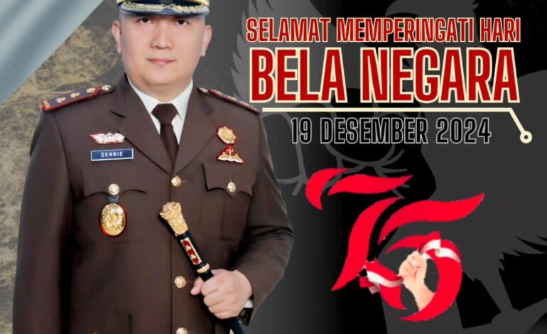  Kepala Kejaksaan Negeri Tulang Bawang, Dennie Sagita, S.H., M.H. beserta Seluruh Jajaran Kejaksaan Negeri Tulang Bawang mengucapkan “Selamat Memperingati Hari Bela Negara”19 Desember 2024 ~ Gelorakan Bela Negara untuk Indonesia Maju. 

@kejaksaan.ri @kejatilampung @jaksapedia