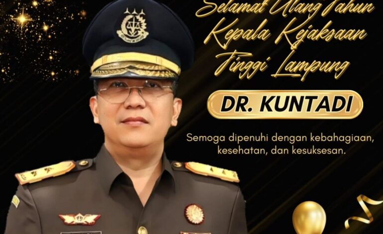  Kepala Kejaksaan Negeri Tulang Bawang, Dennie Sagita, S.H., M.H. beserta Seluruh Jajaran Kejaksaan Negeri Tulang Bawang mengucapkan “Selamat Ulang Tahun Kepala Kejaksaan Tinggi Lampung Bapak Dr. Kuntadi, S.H.,M.H.” ~ Semoga dipenuhi dengan kebahagiaan, kesehatan, dan kesuksesan, Aamiin 🙏

@kejatilampung