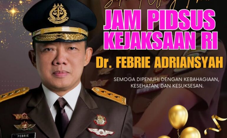 Kepala Kejaksaan Negeri Tulang Bawang, Dennie Sagita, S.H., M.H. beserta Seluruh Jajaran Kejaksaan Negeri Tulang Bawang mengucapkan “Selamat Ulang Tahun Jaksa Agung Muda Tindak Pidana Khusus Bapak Dr. Febrie Adriansyah, S.H.,M.H.” ~ Semoga dipenuhi dengan kebahagiaan, kesehatan, dan kesuksesan, Aamiin 🙏

@kejaksaan.ri @kejatilampung