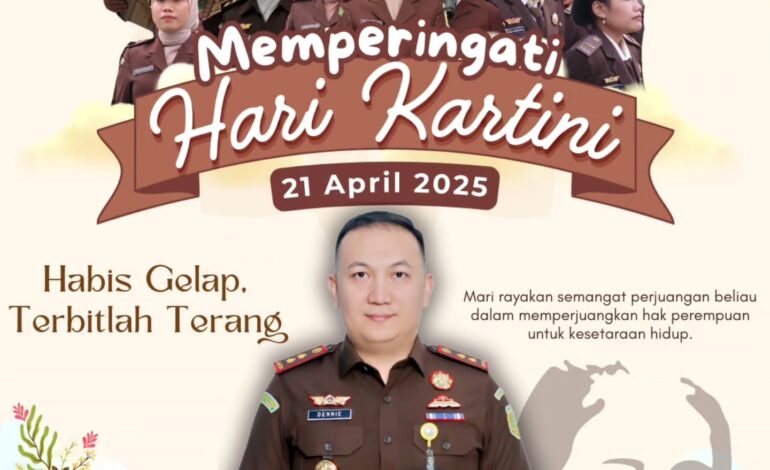  Kepala Kejaksaan Negeri Tulang Bawang, Dennie Sagita, S.H., M.H. beserta Seluruh Jajaran Kejaksaan Negeri Tulang Bawang mengucapkan “Selamat Memperingati Hari Kartini” 21 April 2025.
~ Mari rayakan semangat pejuang Beliau dalam memperjuangkan hak perempuan untuk kesetaraan hidup. 

@kejaksaan.ri @kejatilampung