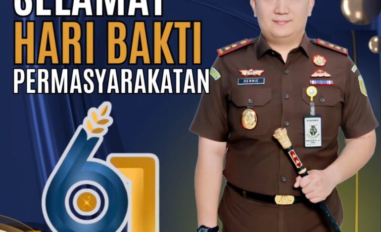  Kepala Kejaksaan Negeri Tulang Bawang, Dennie Sagita, S.H., M.H. beserta Seluruh Jajaran Kejaksaan Negeri Tulang Bawang mengucapkan “Selamat Hari Bakti Permasyarakatan”
~ Permasyarakatan pasti bermanfaat untuk masyarakat. 

@kejaksaan.ri @kejatilampung