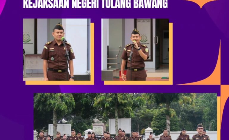  Kejaksaan Negeri Tulang Bawang melaksanakan Apel Kerja Senin pagi disertai Pembacaan Core Value Dan Employer Branding ASN