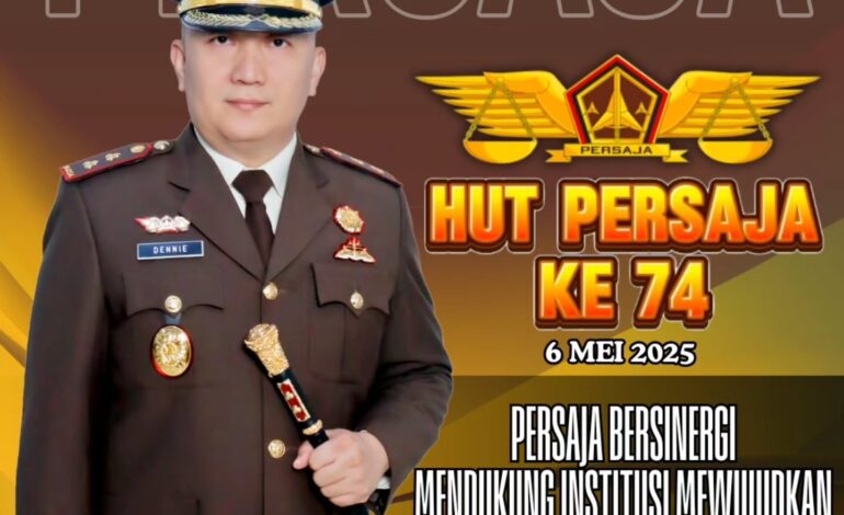  Kepala Kejaksaan Negeri Tulang Bawang Beserta Seluruh Jajaran Kejaksaan Negeri Tulang Bawang mengucapkan “ Selamat Hari Ulang Tahun Persatuan Jaksa Indonesia ( PERSAJA ) ke – 74 Tahun. 

PERSAJA Bersinergi Mendukung Institusi Mewujudkan Asa Cita Penegakan Hukum. 

@kejaksaan.ri @kejatilampung @persaja_reborn
