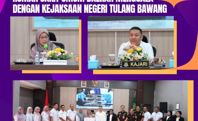 Kejaksaan Negeri Tulang Bawang melakukan Penandatanganan Perjanjian Kerjasama Kejaksaan Negeri Tulang Bawang dengan RSUD Menggala Kabupaten Tulang Bawang terkait Penanganan Masalah Hukum Bidang Perdata dan Tata Usaha Negara