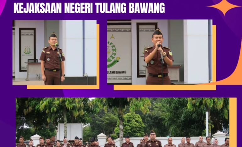  Kejaksaan Negeri Tulang Bawang melaksanakan Apel Kerja Senin pagi disertai Pembacaan Core Value Dan Employer Branding ASN