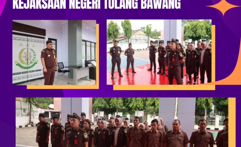  Kejaksaan Negeri Tulang Bawang melaksanakan Apel Kerja Senin pagi disertai Pembacaan Core Value Dan Employer Branding ASN