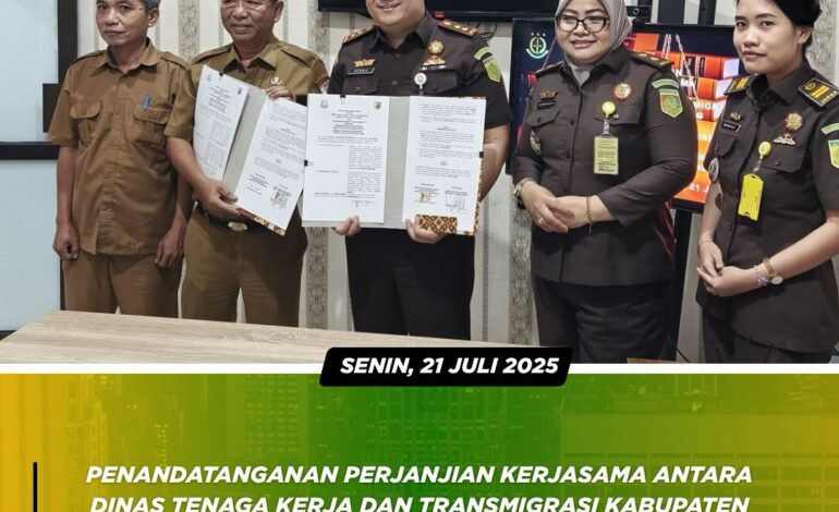  Pada Hari Senin, 21 Juli 2025, Kejaksaan Negeri Tulang Bawang dan Dinas Tenaga Kerja dan Transmigrasi Kabupaten Tulang Bawang resmi menjalin sinergi dalam bidang hukum!