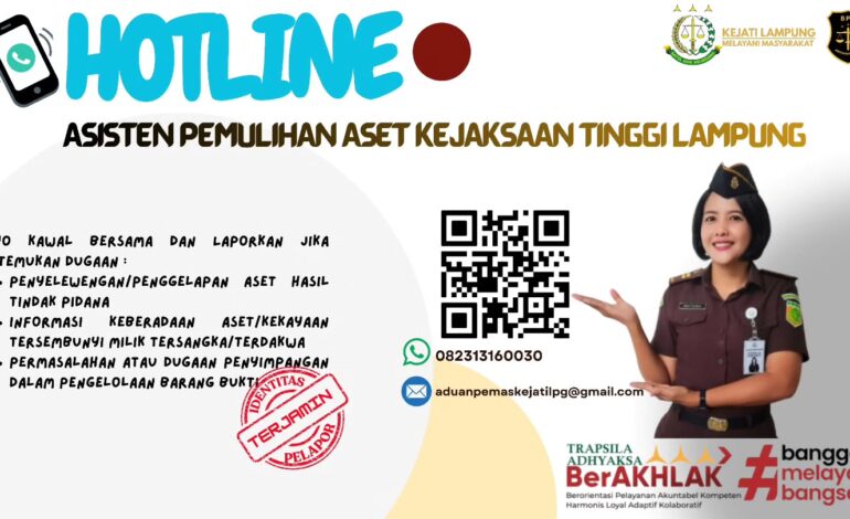  HOTLINE Asisten Pemulihan Aset Kejaksaan Tinggi Lampung